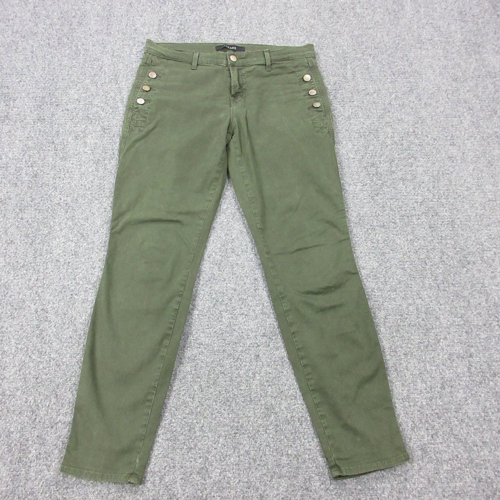 J Brand Zion Jeans Womens 28 Green Mid Rise‎ Skinny Distressed Caledon Stretch